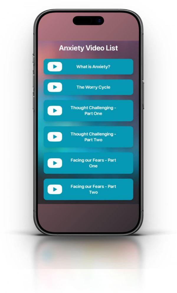 A photo of a phone showing a screen from the Mindjurny App